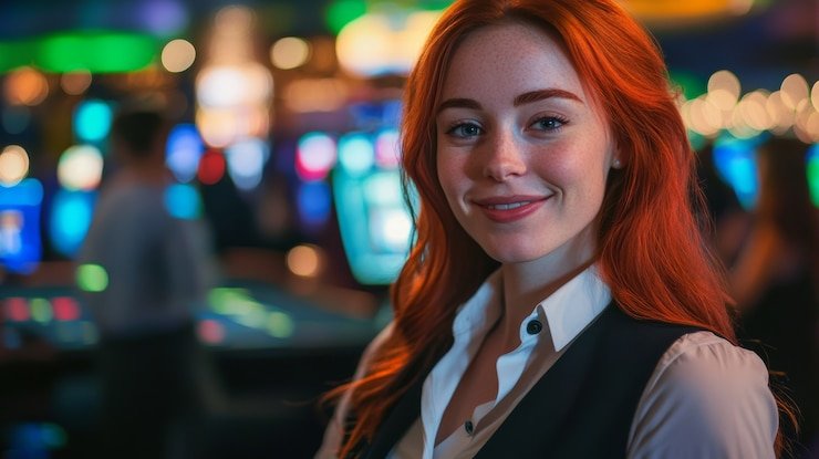 Meja Bandar Poker dengan pemain dan dealer di jokerbola